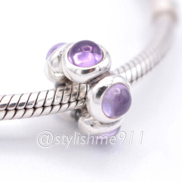 Rare Authentic Pandora Amethyst Cabochon Charm - 790538AM - Picture 2 of 9